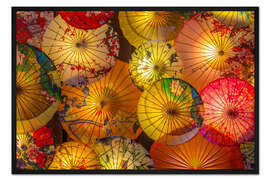 Gerahmter Kunstdruck Chinesische Sonnenschirme