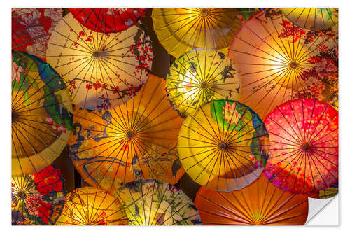 Selvklebende plakat Chinese parasols