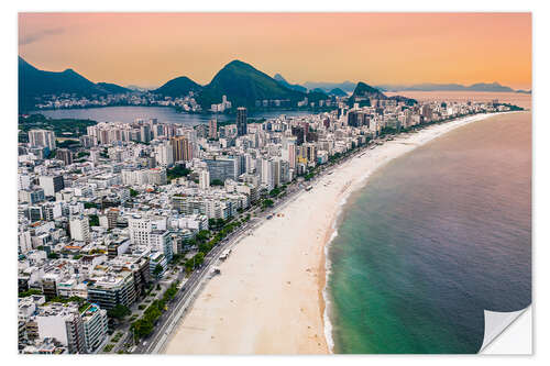 Vinilo para la pared Playa de Leblon, Río de Janeiro