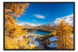 Gerahmter Kunstdruck Herbst in Sankt Moritz