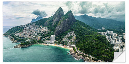 Selvklebende plakat Aerial View of Vidigal, Rio de Janeiro