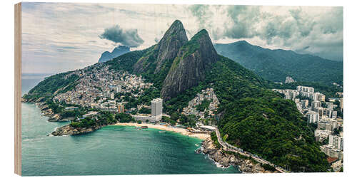 Quadro de madeira Aerial View of Vidigal, Rio de Janeiro