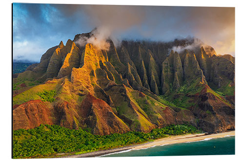 Tableau en aluminium Na Pali Coast State Park, Kauai