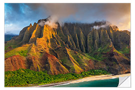 Selvklebende plakat Na Pali Coast State Park, Kauai