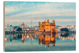 Holzbild Goldner Tempel Harmandir Sahib, Amritsar, Indien