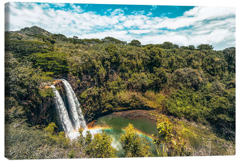 Stampa su tela Waterfalls in Kauai, Hawaii