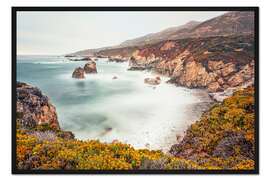 Gerahmter Kunstdruck Felsenküste in Kalifornien