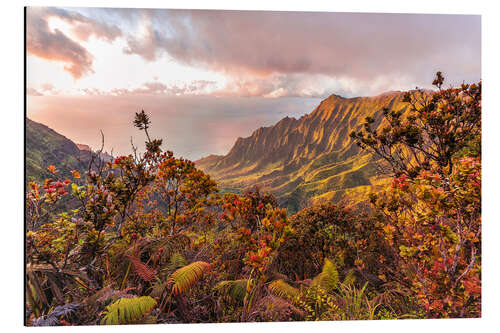 Aluminium print Napali, Kauai