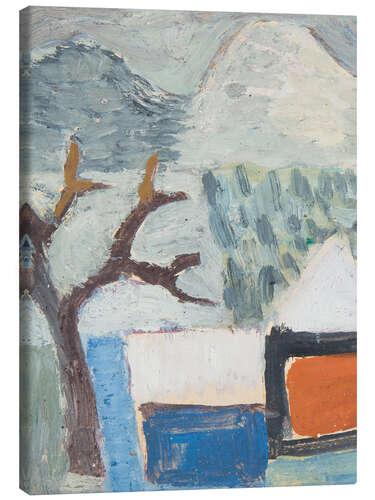 Tableau sur toile Abstract Winter Landscape with Houses