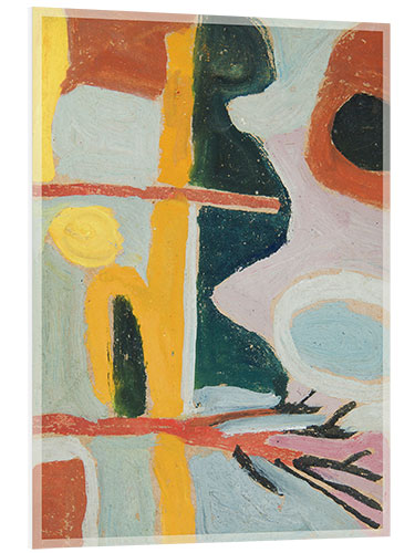 Stampa su PVC Abstract Pastel Landscape with a Tree