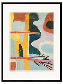 Framed art print Abstract Pastel Landscape with a Tree