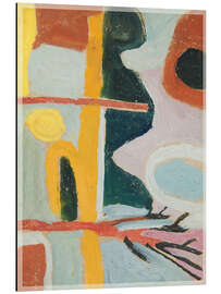 Magnettafel Abstrakte Pastelllandschaft mit Baum