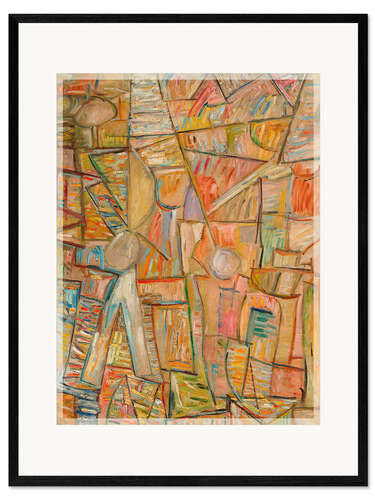 Impression artistique encadrée Abstract Composition in Orange