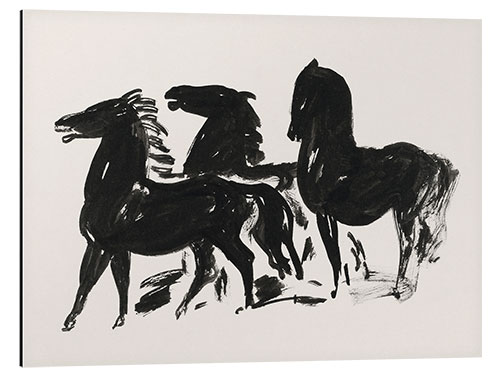 Tableau en aluminium Three Black Horses