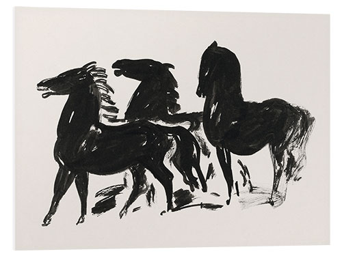 Foam board print Three Black Horses