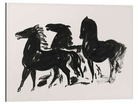 Magnettafel Drei Schwarze Pferde