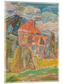 Akrylbillede Landscape with a Red House