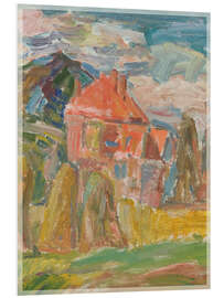 Foam board print Landscape with a Red House