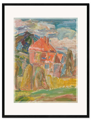 Framed art print Landscape with a Red House