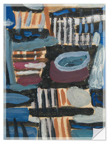 Muursticker Abstract Composition in Blue
