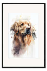 Gerahmter Kunstdruck Golden Retriever