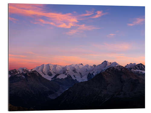 Gallery print Panorama of the Bernina Mountain Range at Sunset