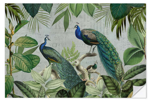 Vinilo para la pared Majestic Peafowls