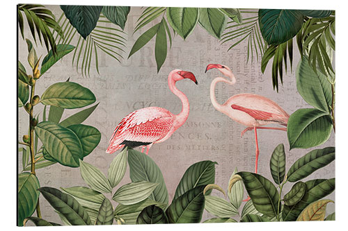 Alubild Vintage Flamingo Oasis