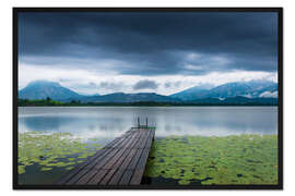 Gerahmter Kunstdruck Abend am Hopfensee, Bayern