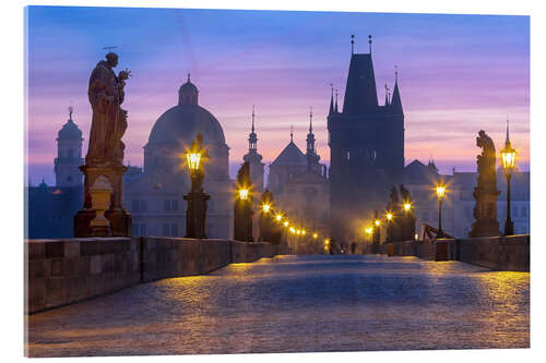 Acrylic print Charles Bridge at Dawn, Prague