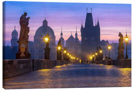 Leinwandbild Karlsbrücke im Morgengrauen, Prag