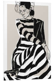 Foam board print Striped Dress