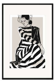 Gerahmter Kunstdruck Gestreiftes Kleid
