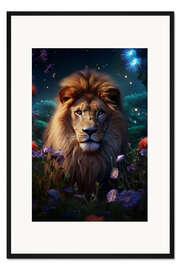 Gerahmter Kunstdruck Edengarten-Löwe
