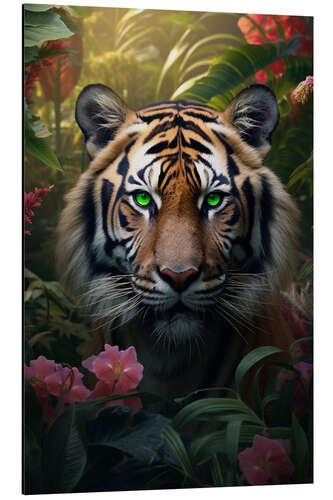 Tableau en aluminium Green Eyed Tiger