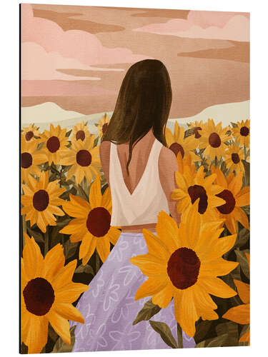 Quadro em alumínio Sunflower Evenings