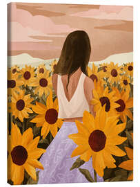 Tableau sur toile  Sunflower Evenings - Goed Blauw