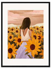 Framed art print Sunflower Evenings - Goed Blauw