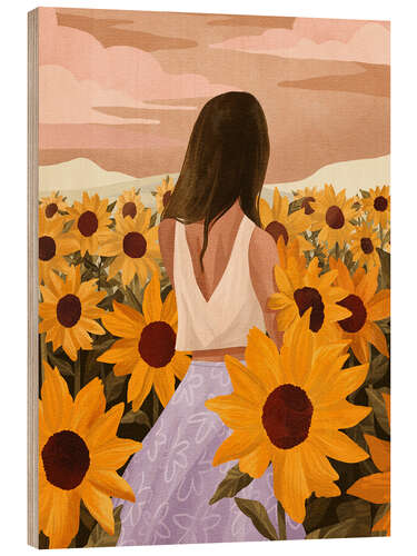 Quadro de madeira Sunflower Evenings
