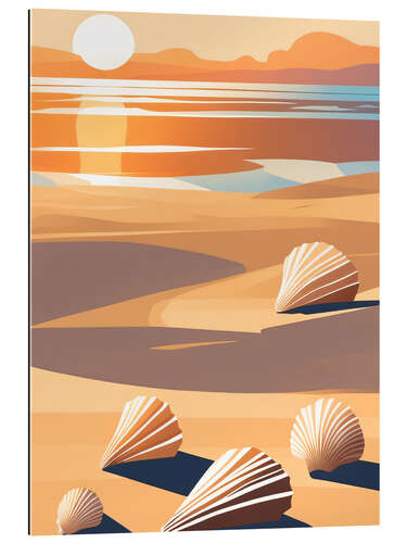 Gallery print Abstract Seashells In Beach Sunset