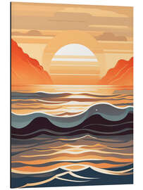 Obraz na aluminium Sunset Ocean Waves