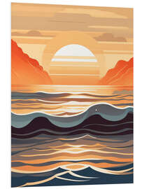 Tableau en PVC Sunset Ocean Waves