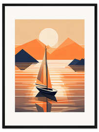 Gerahmter Kunstdruck Segelboot-Geometrie