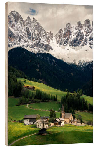 Holzbild Villnöß, Dolomiten