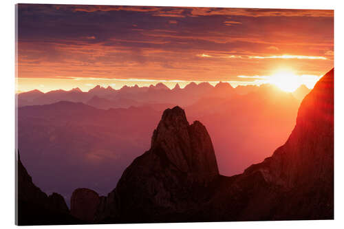 Acrylglasbild Sonnenaufgang im Alpstein