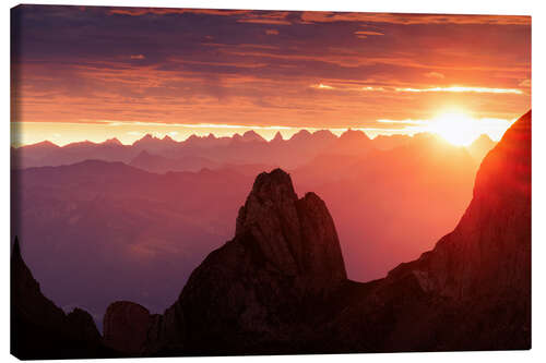 Canvastavla Sunrise in the Alpstein