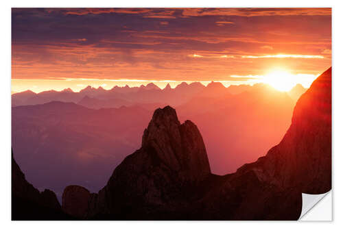 Autocolante decorativo Sunrise in the Alpstein