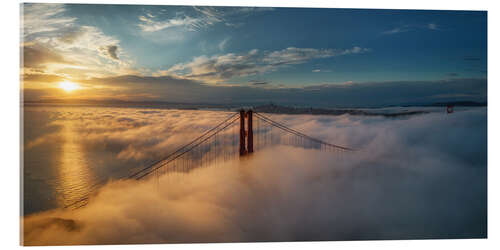 Acrylic print Golden Gate Bridge, San Francisco, Morning Fog