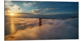 Alumiinitaulu Golden Gate Bridge, San Francisco, Morning Fog