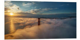 Hartschaumbild Golden Gate Bridge, San Francisco, Morgennebel